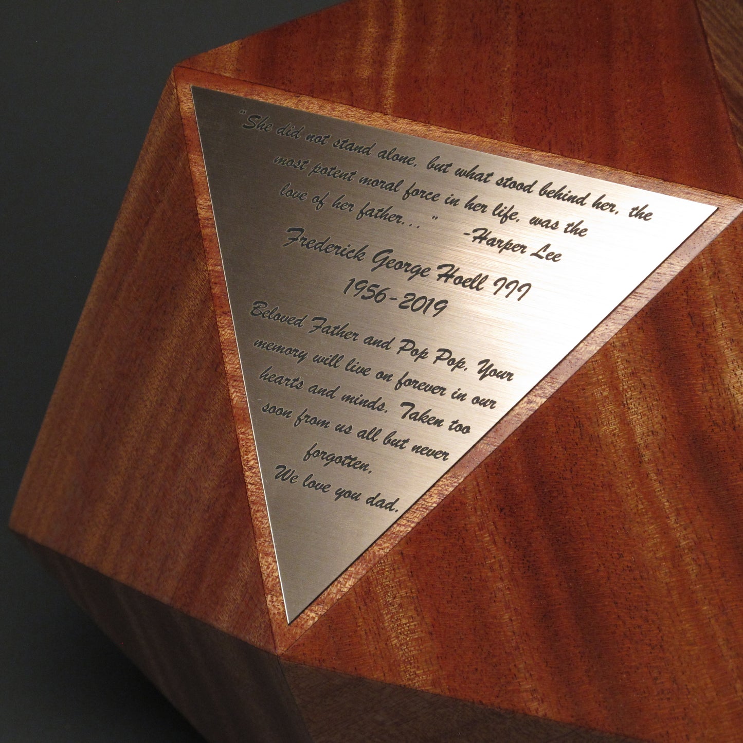 Special Edition European Oak Memorial Ashes Urn for Adult Humans, up to 225 pounds, Original Design made in the USA