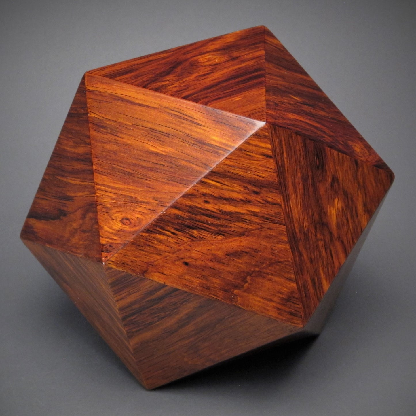 Limited Edition 20-sided Wood Cremation Urn for a Small Human or Pet up to 125 pounds