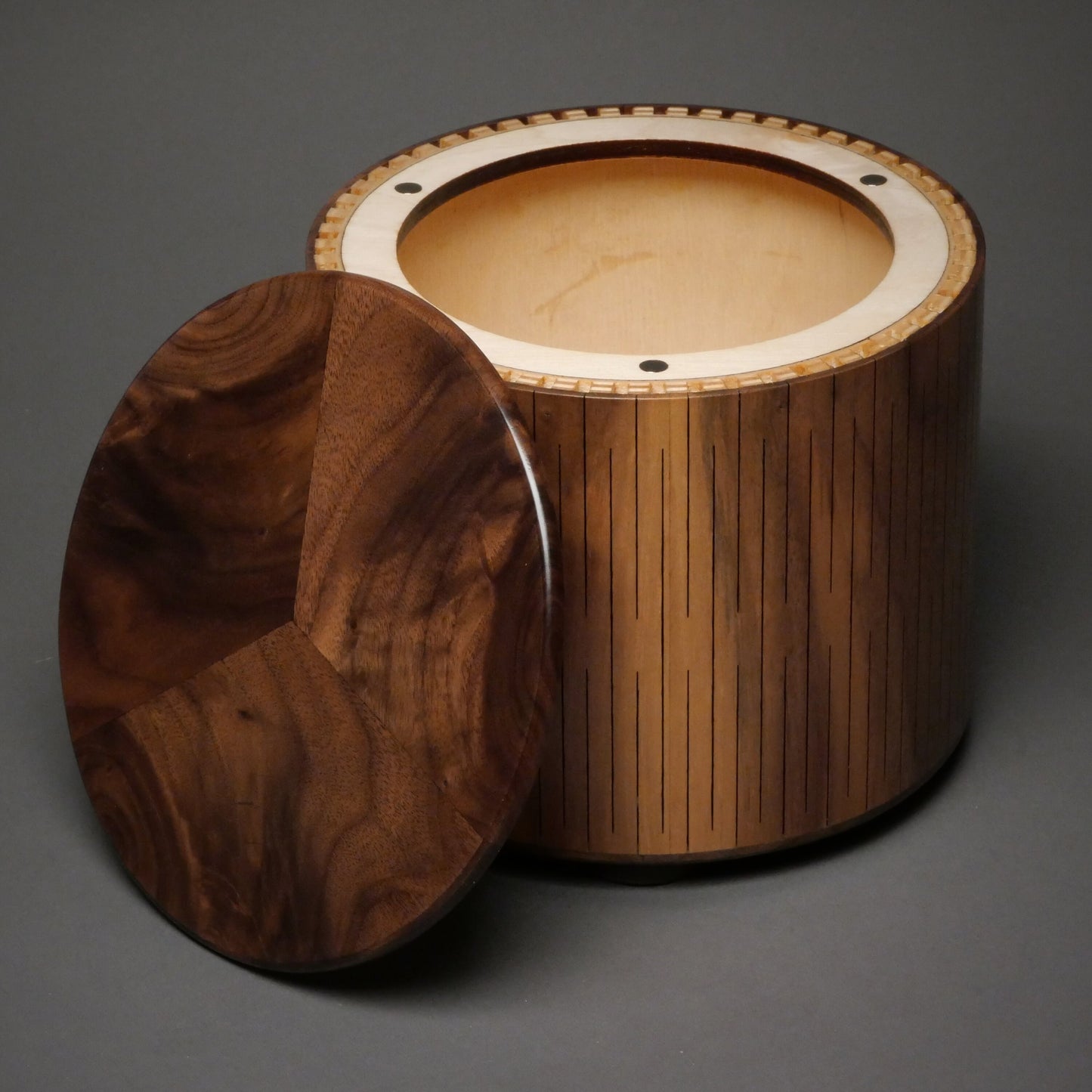 Modern Walnut Bentwood Urn for Small Human or Pet Ashes up to 95 pounds