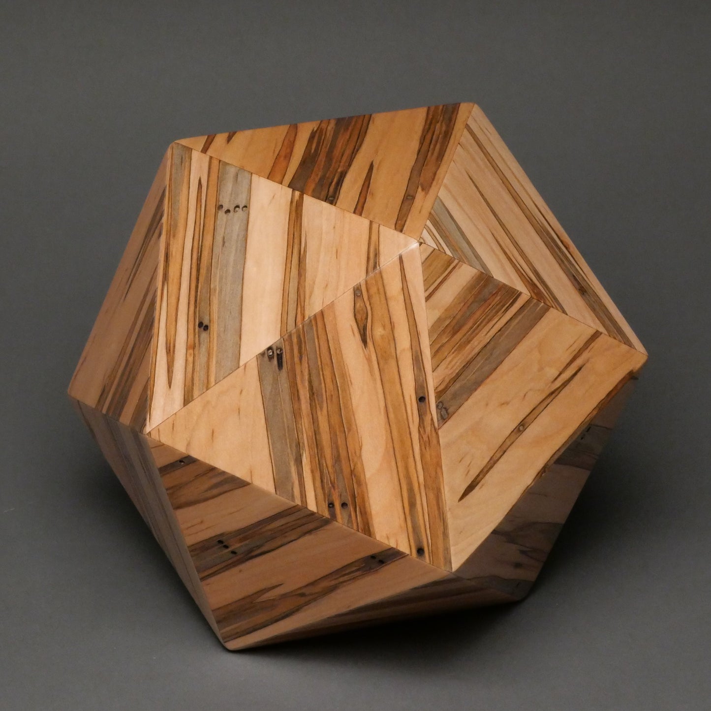 Limited Edition 20-sided Wood Cremation Urn for a Small Human or Pet up to 125 pounds