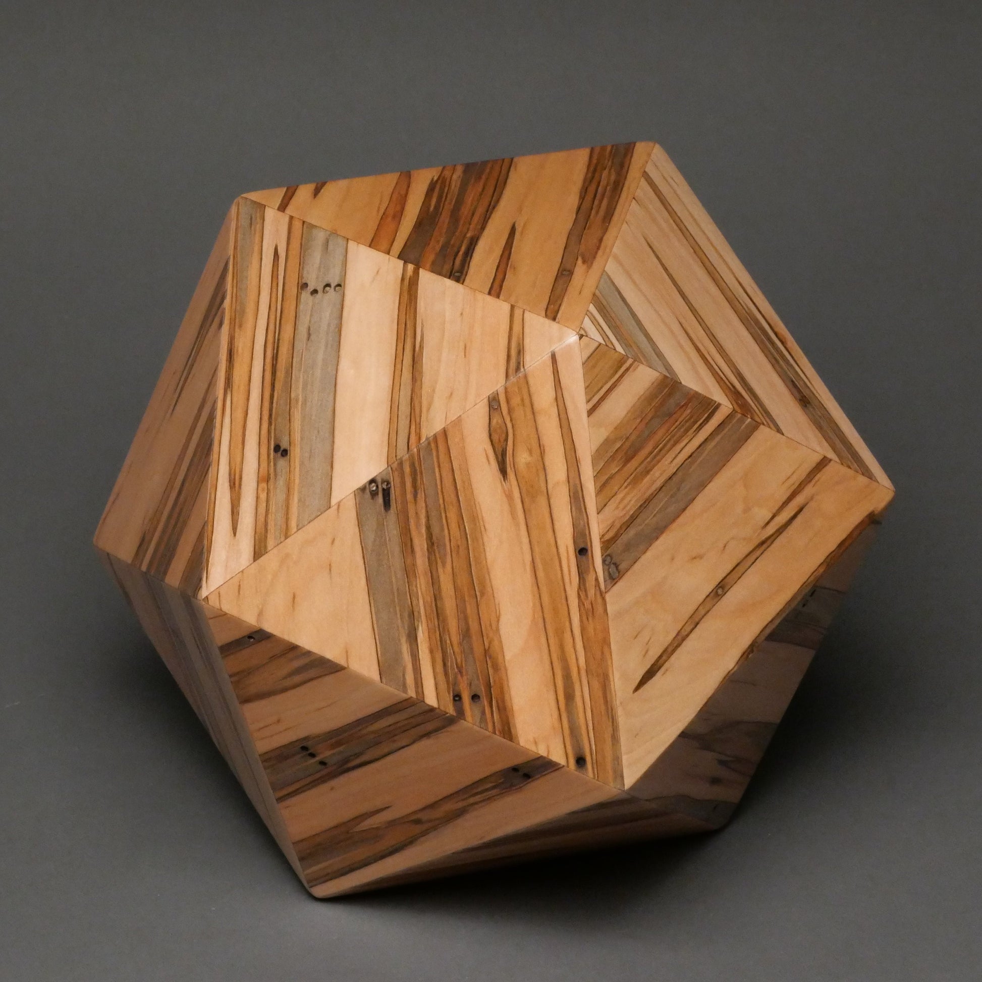 Limited Edition 20-sided Wood Cremation Urn for a Small Human or Pet up to 125 pounds