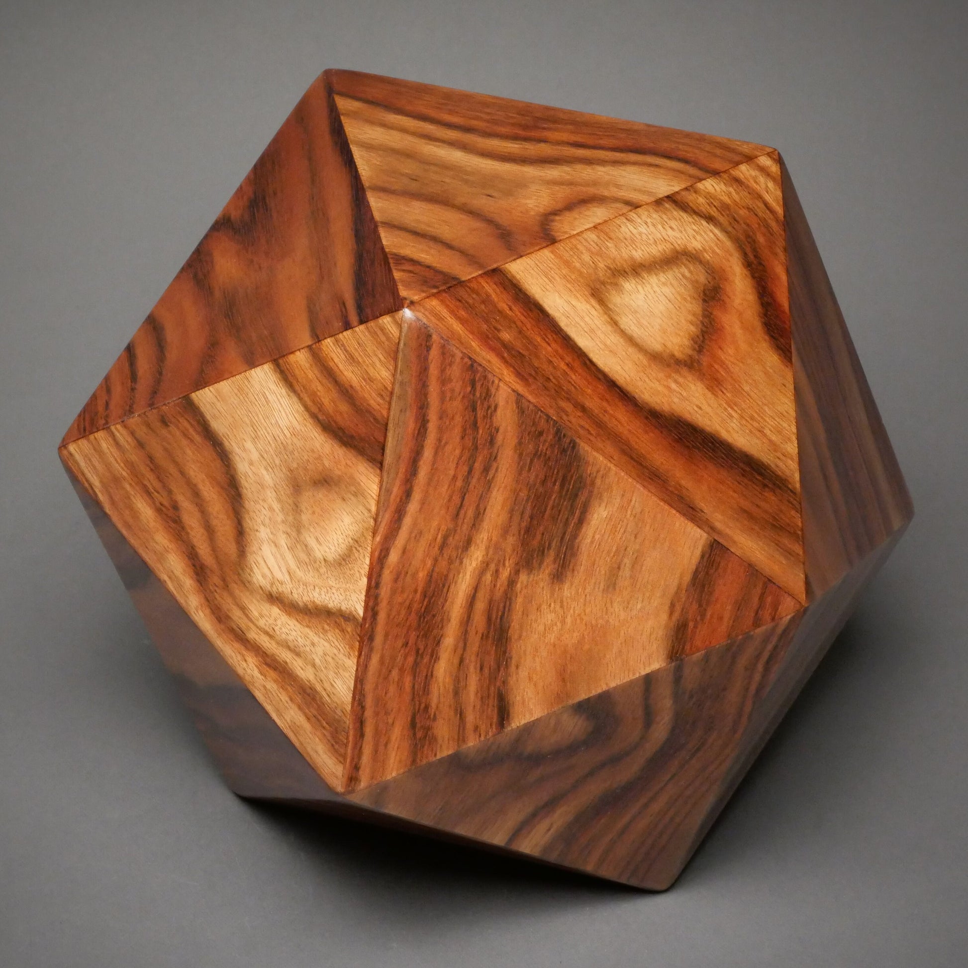 Limited Edition 20-sided Wood Cremation Urn for a Small Human or Pet up to 125 pounds