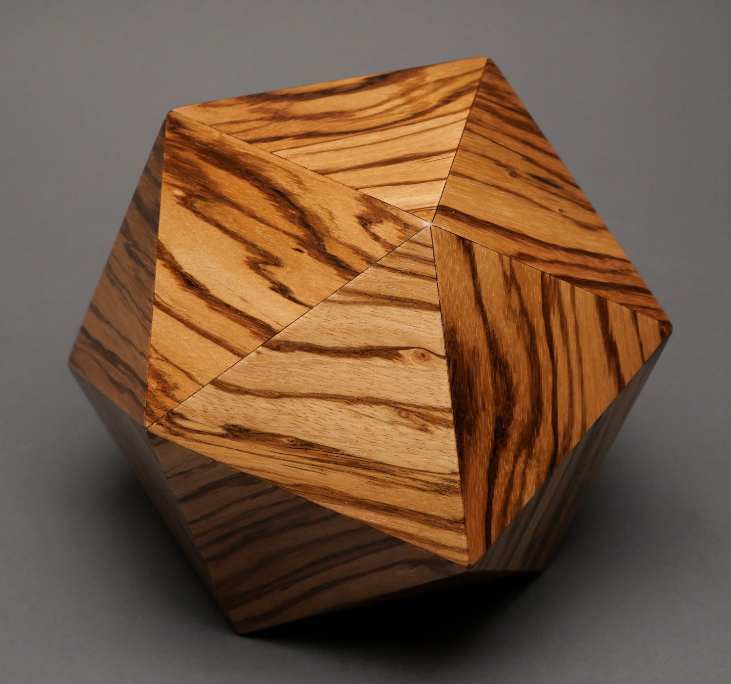 Limited Edition 20-sided Wood Cremation Urn for a Small Human or Pet up to 125 pounds