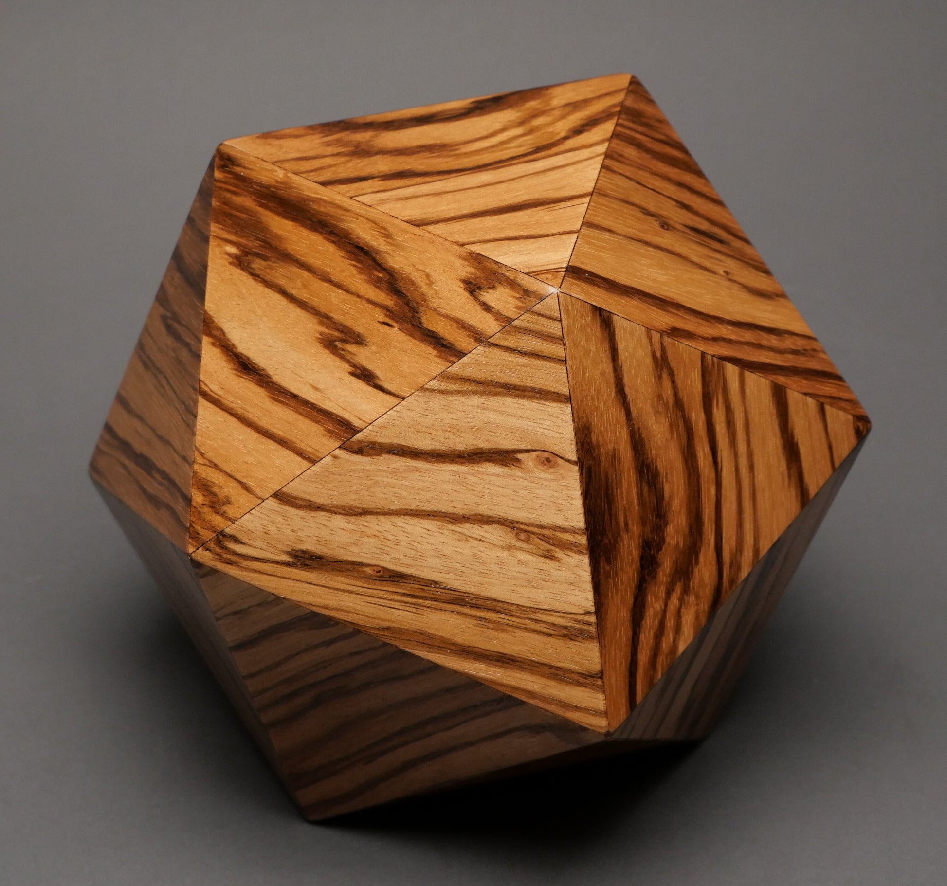 Limited Edition 20-sided Wood Cremation Urn for a Small Human or Pet up to 125 pounds