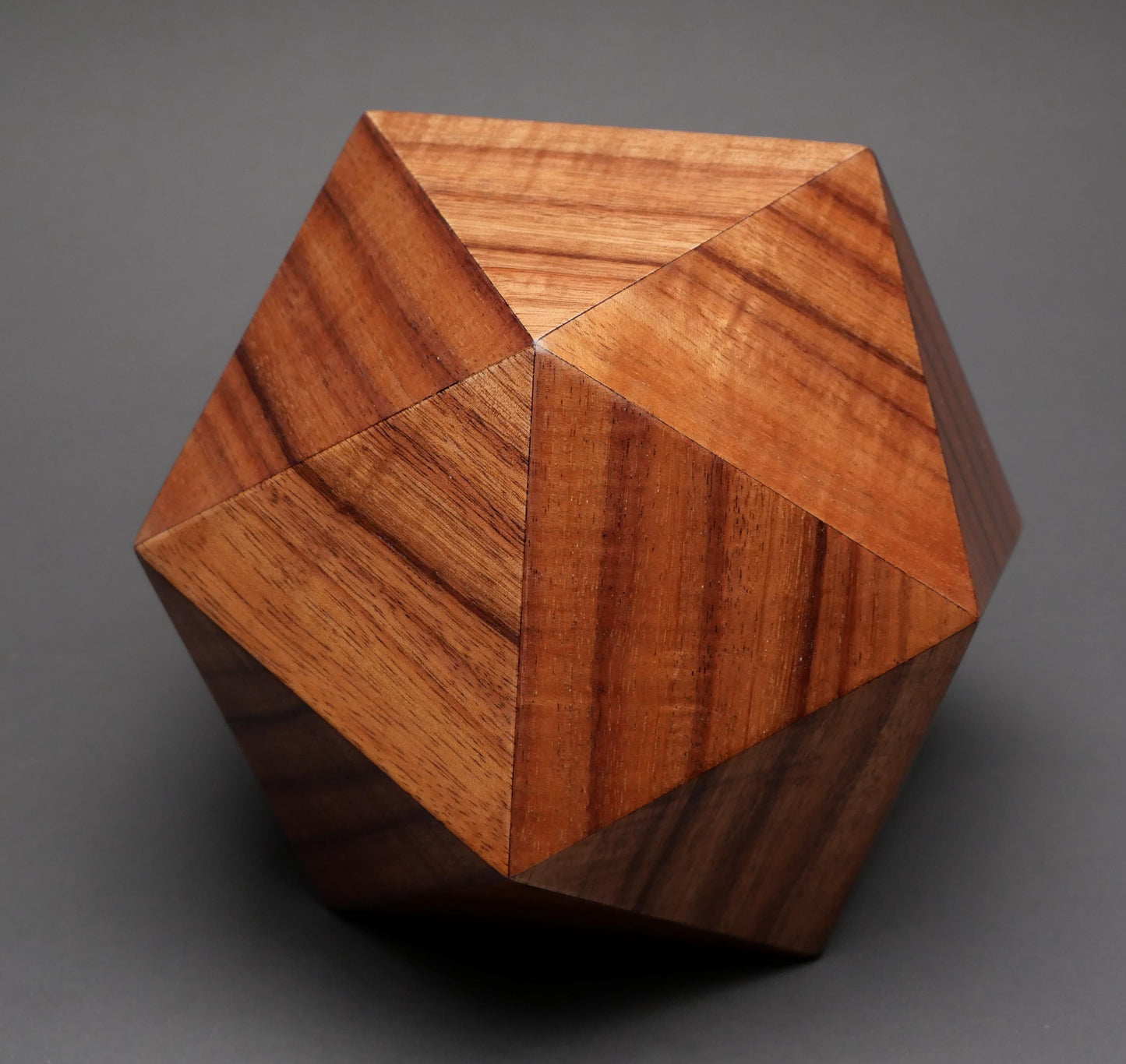 Limited Edition 20-sided Wood Cremation Urn for a Small Human or Pet up to 125 pounds