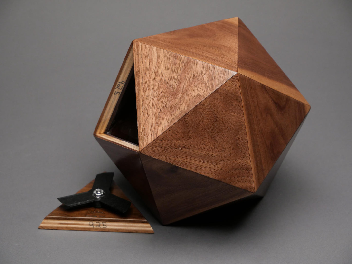 Walnut Wood Icosahedron Urn: Pet & Small Human Ashes