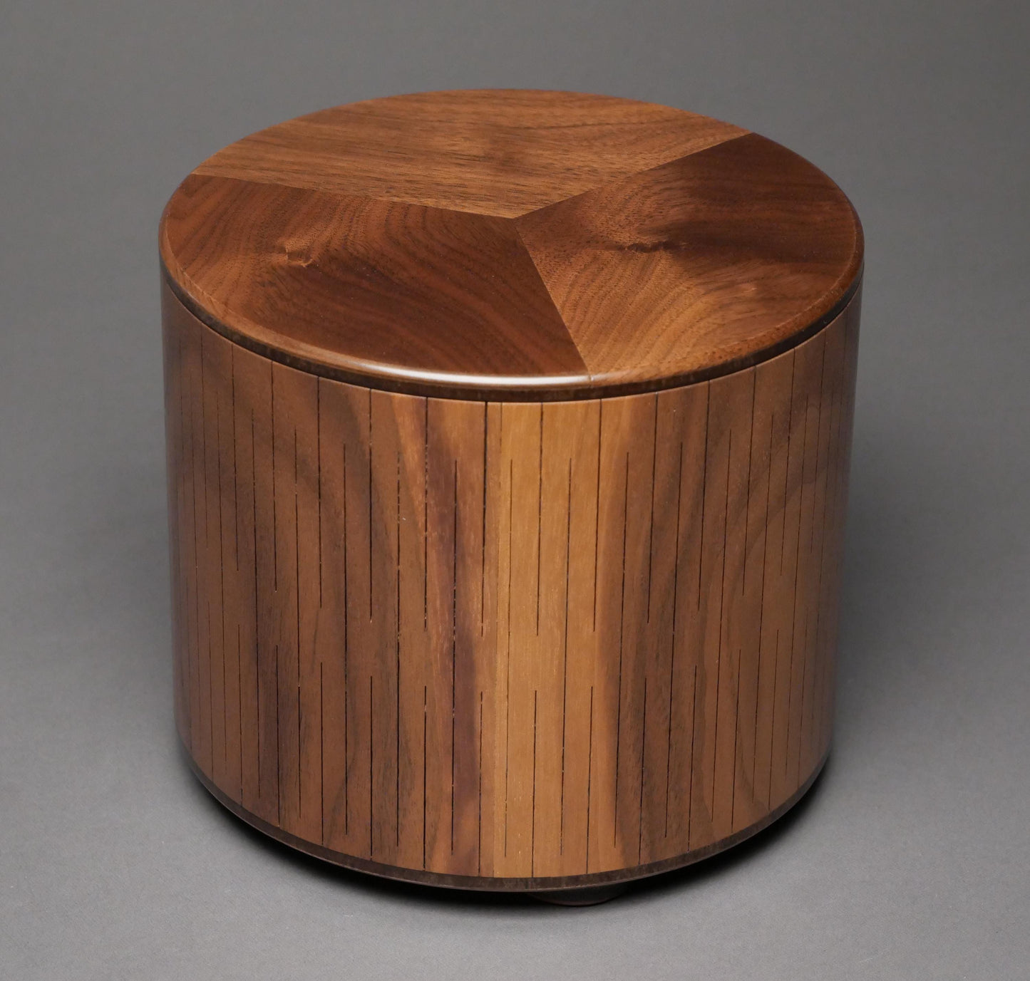 Modern Walnut Bentwood Urn for Small Human or Pet Ashes up to 95 pounds