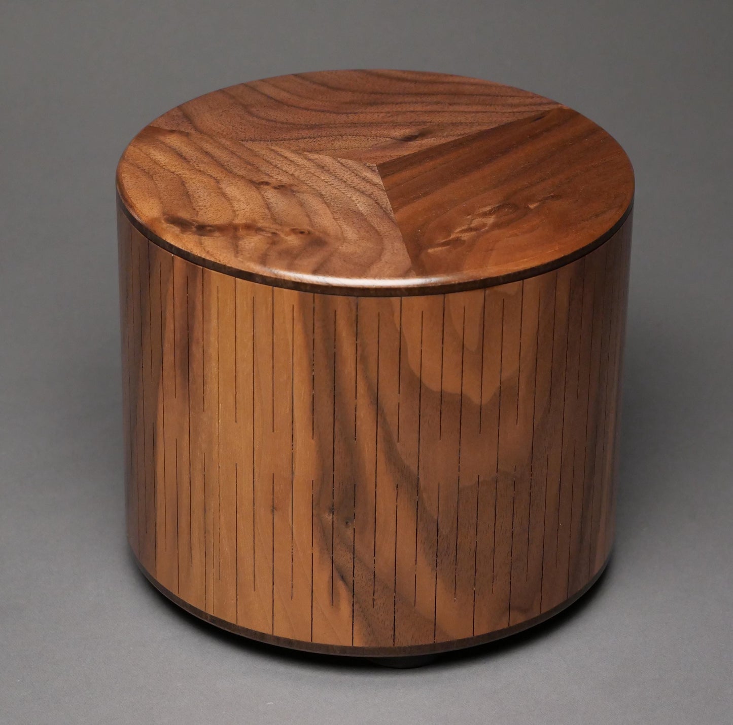 Modern Walnut Bentwood Urn for Small Human or Pet Ashes up to 95 pounds