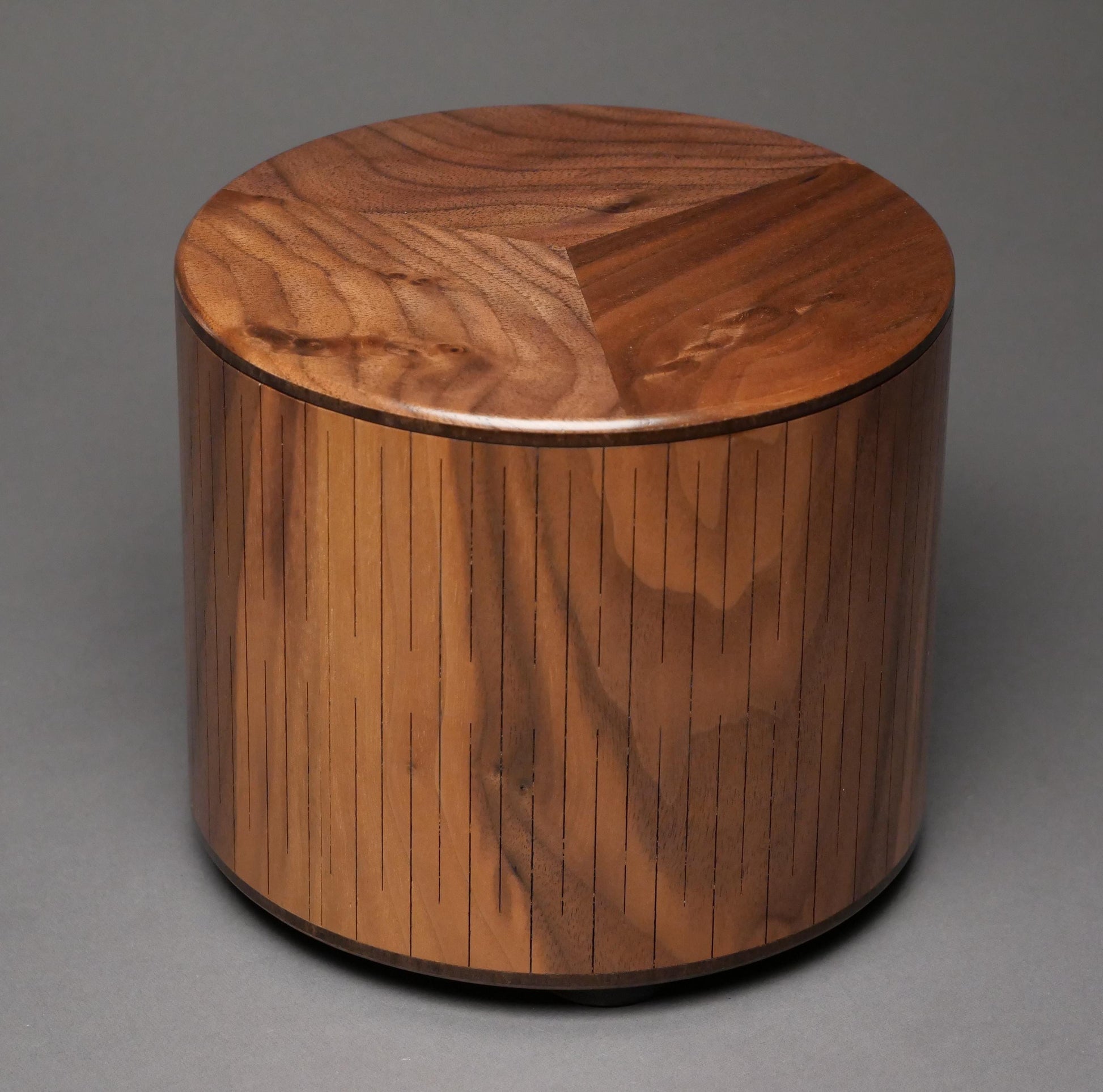Modern Walnut Bentwood Urn for Small Human or Pet Ashes up to 95 pounds