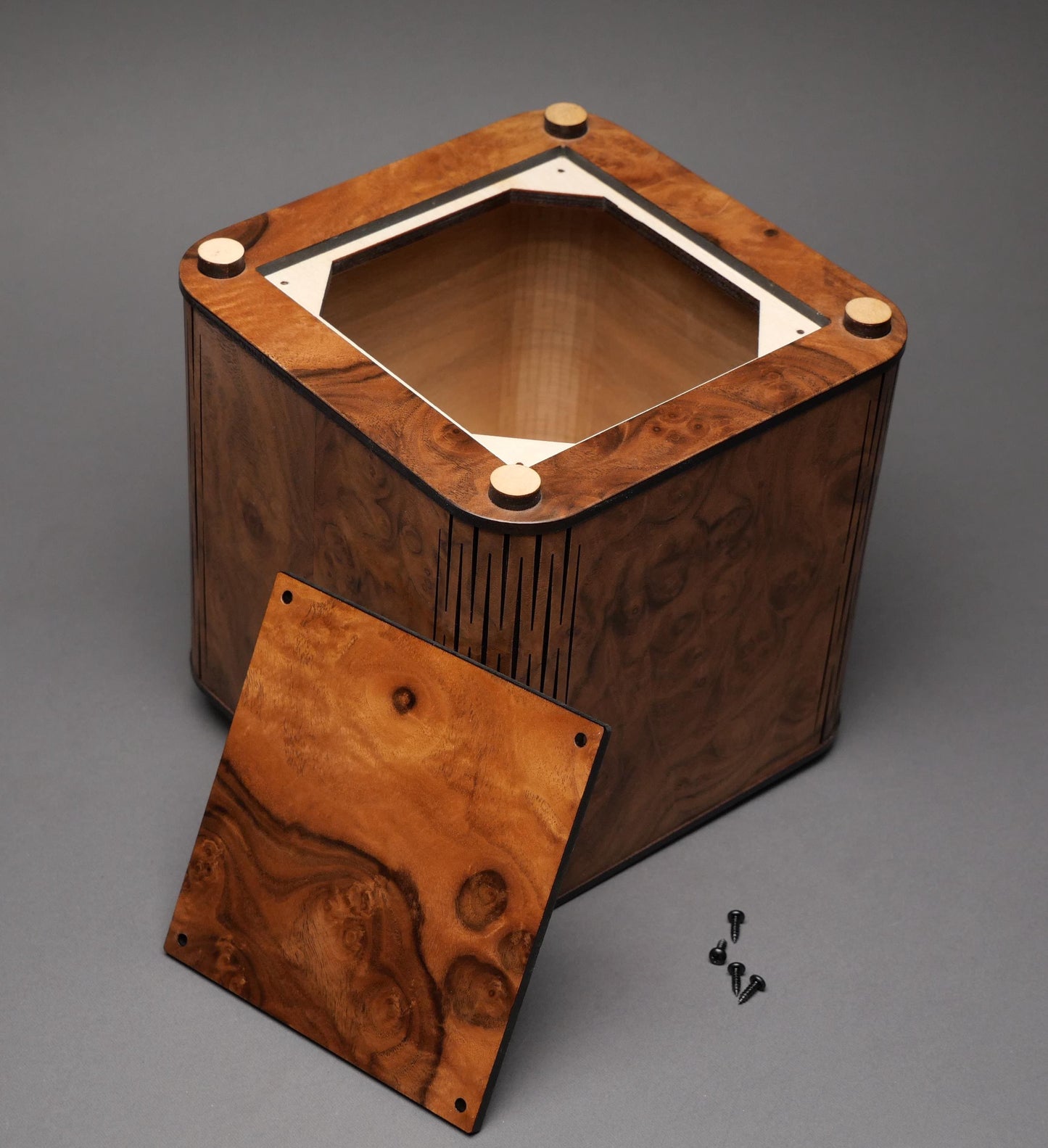 Walnut Burl Wood Cremation Urn for Adult Humans and large Pets up to 205 pounds