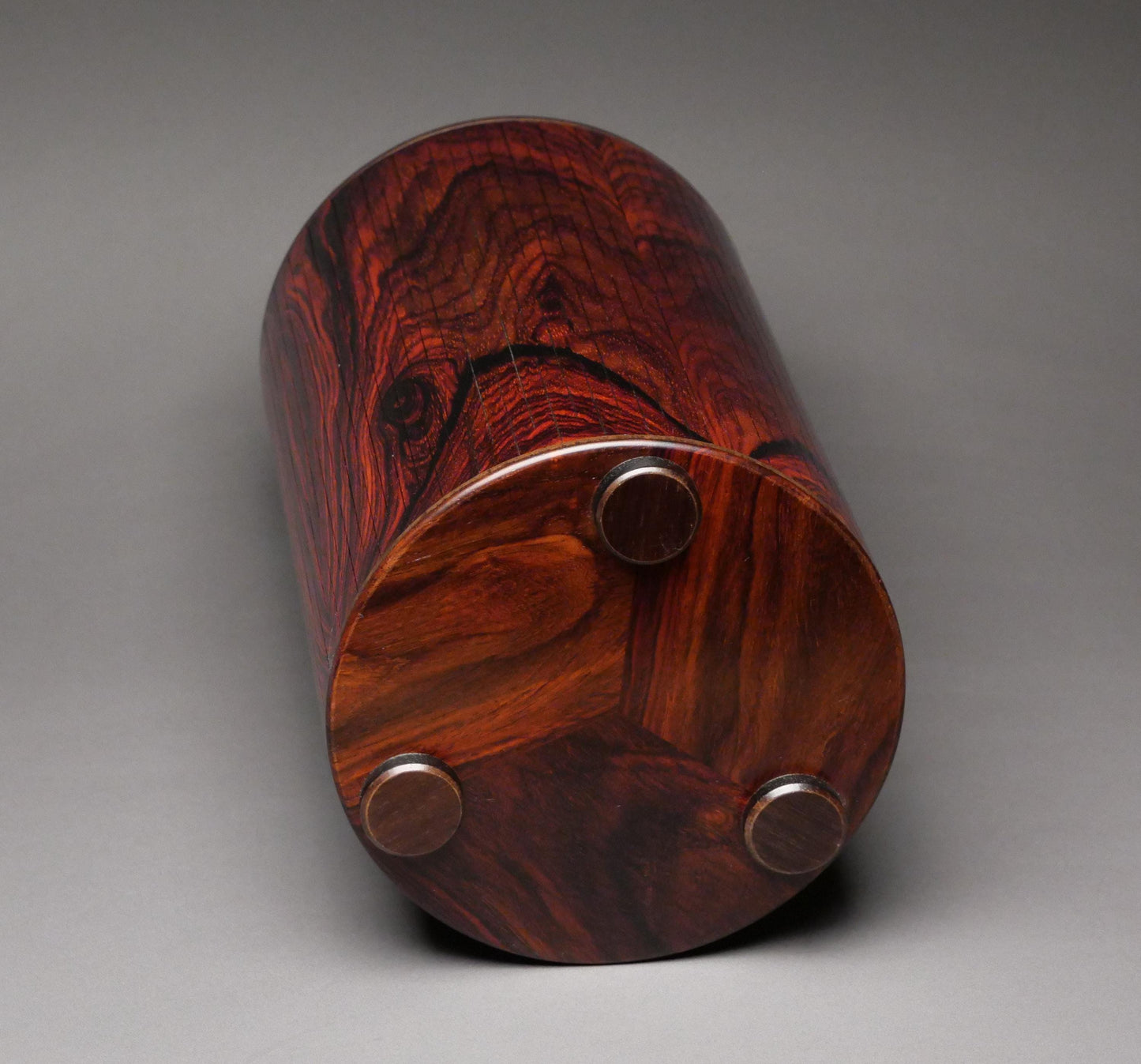 Large Artistic Cremation Urn in Cocobolo wood for Ashes - Vertical Design - 300 Lb Capacity