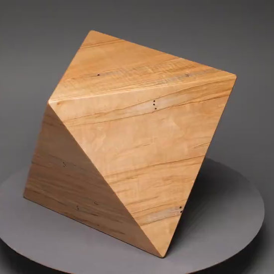 Unique Geometric Urn for Adult Human Cremains, up to 225 pound loved one, Octahedron