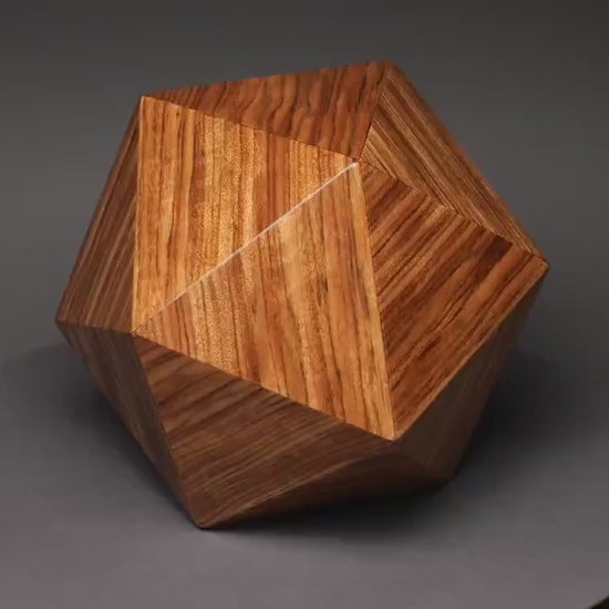 Unique Wood Cremation Urn for a Small Human or Pet up to 125 pounds, Original Design