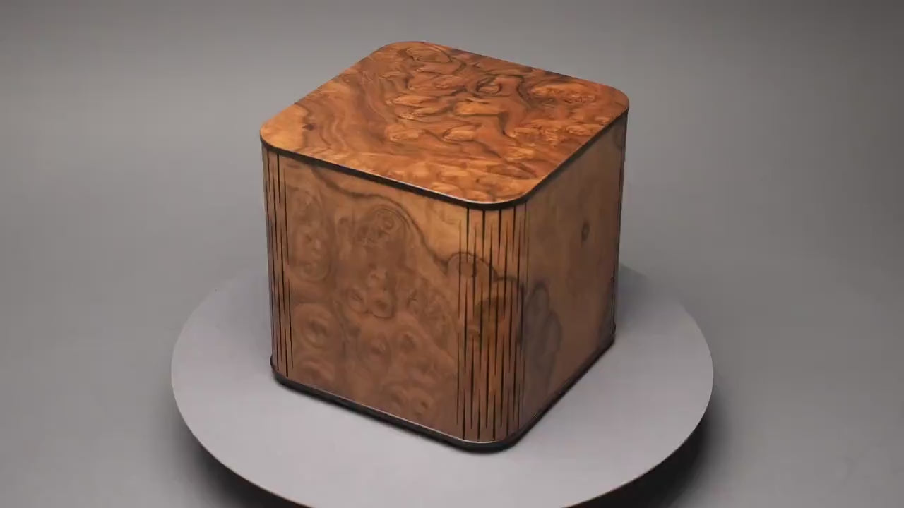 Walnut Burl Wood Cremation Urn for Adult Humans and large Pets up to 205 pounds