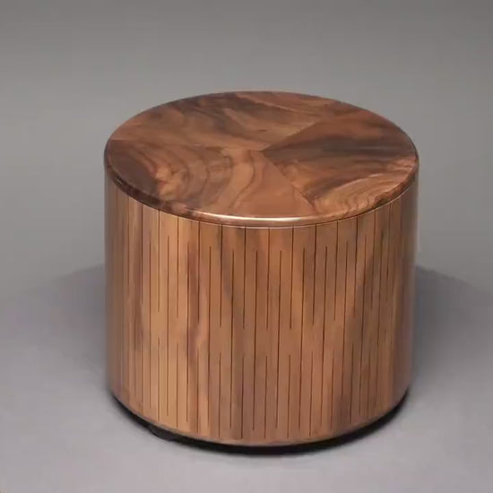 Modern Walnut Bentwood Urn for Small Human or Pet Ashes up to 95 pounds