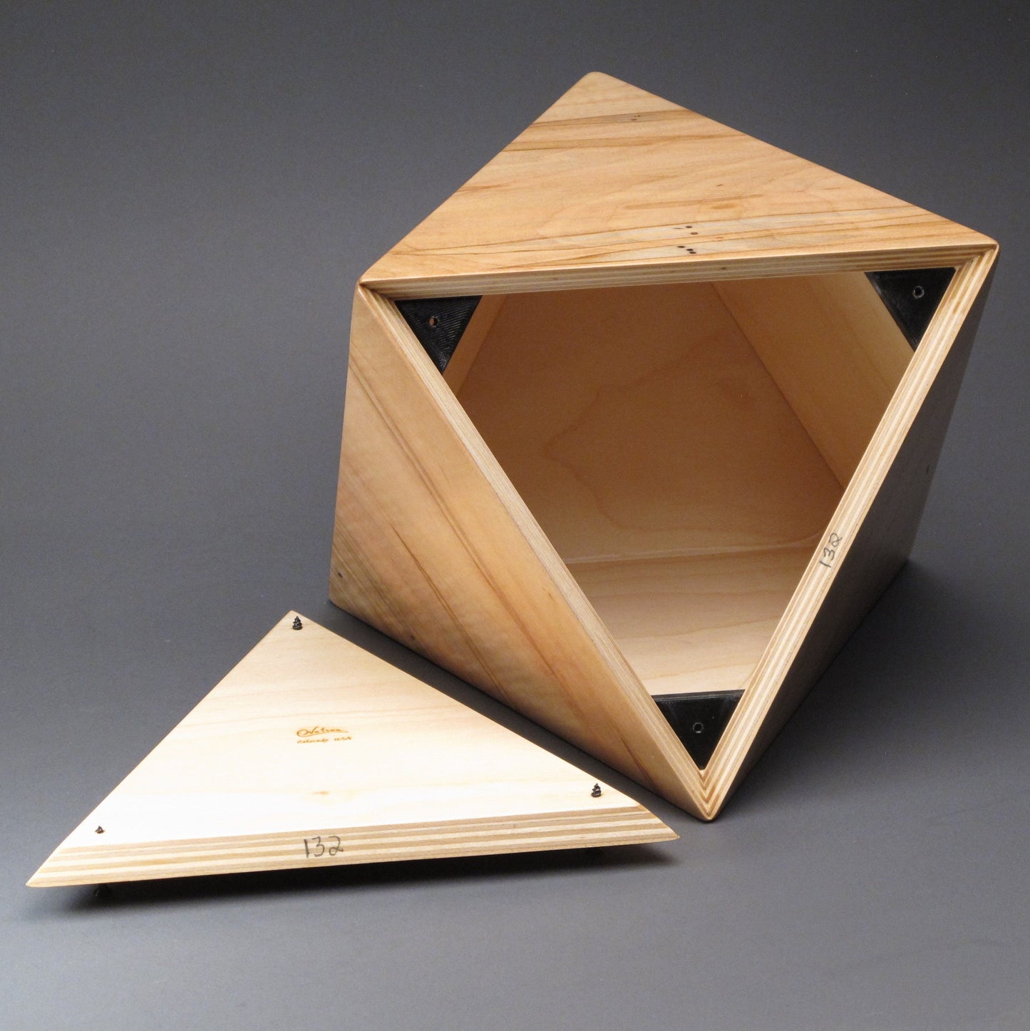 Unique Geometric Urn for Adult Human Cremains, up to 225 pound loved one, Octahedron