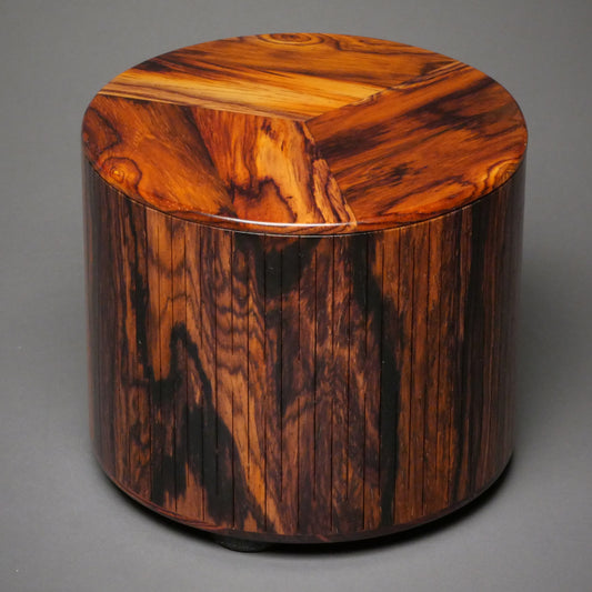 Unique Cocobolo Wood Urn for Small Human or Pet Ashes up to 95 pounds