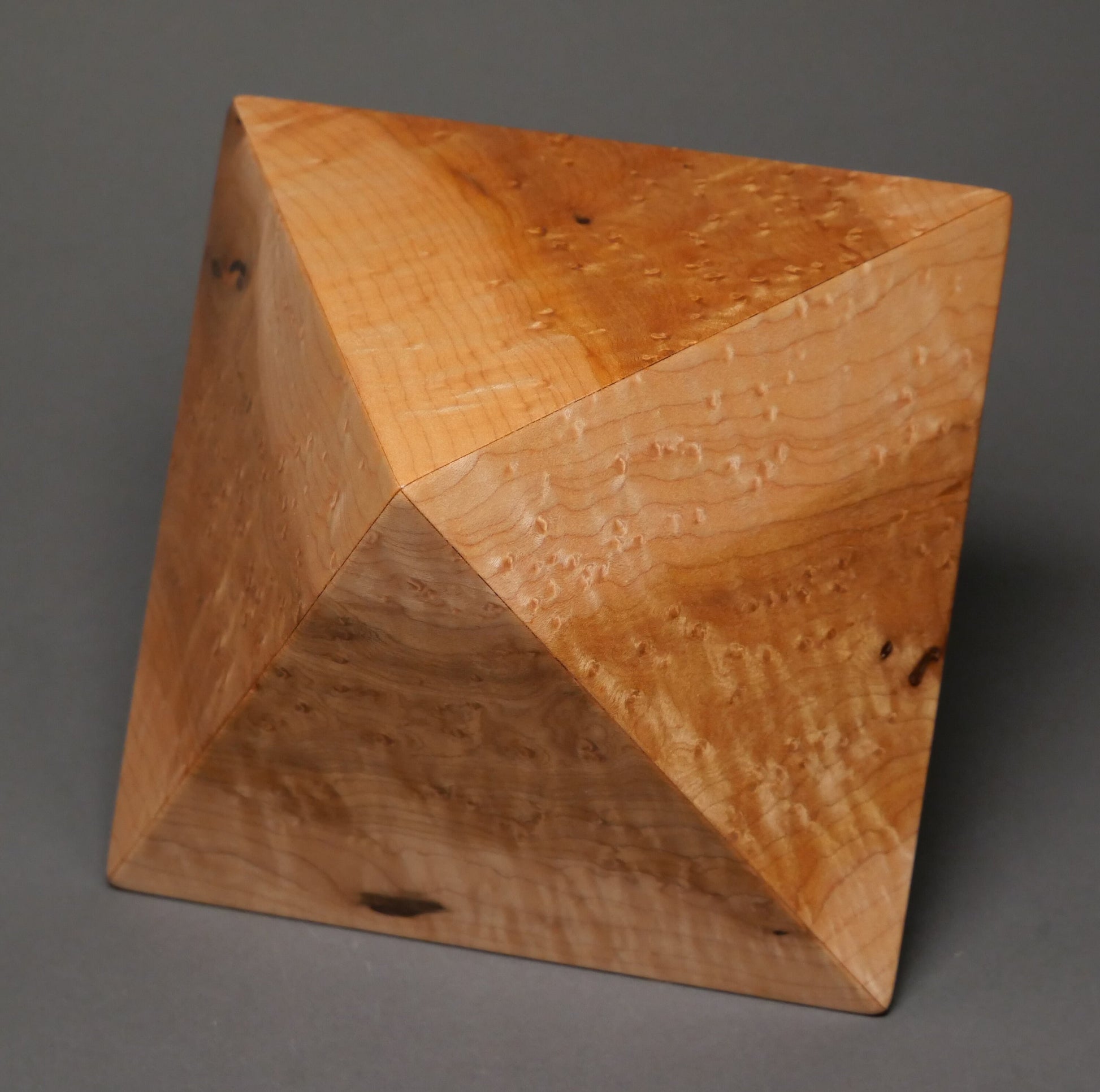 Geometric Cremation Urn for Small Human or Pet Ashes, Exotic Woods, 65 cu-in