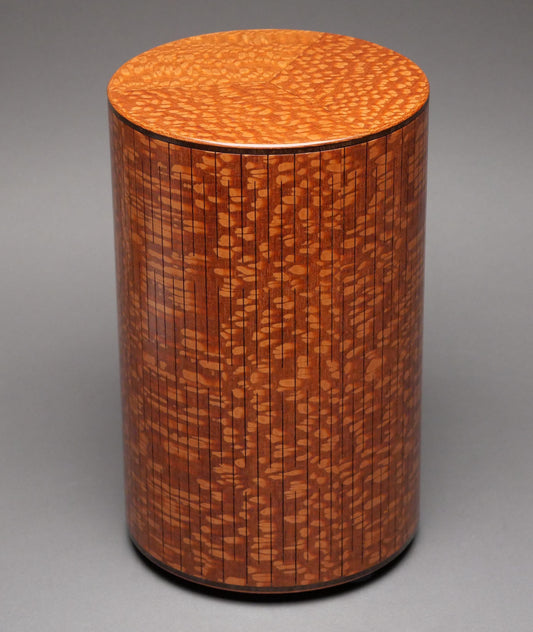 Leopardwood Artistic Wooden Urn for Adult Human Ashes up to 220 pounds