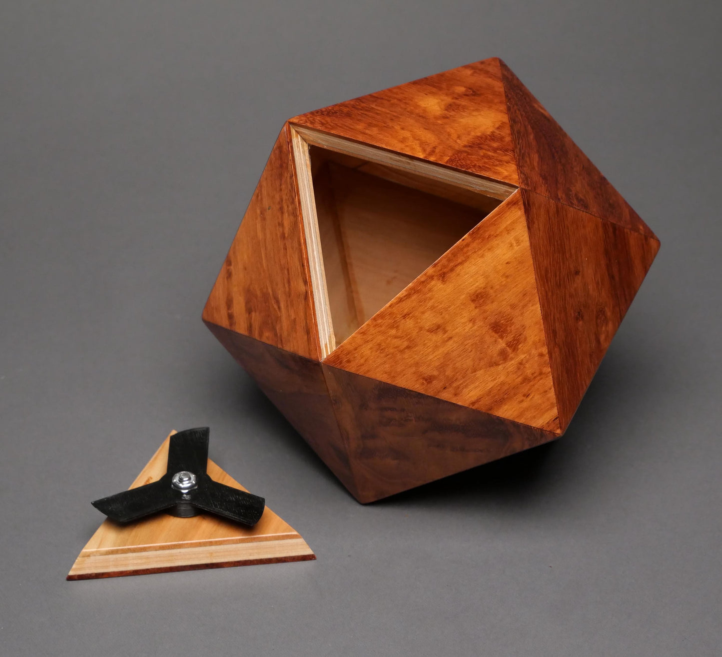 One-of-a-Kind Wood Cremation Urn for Pets and small Humans up to 50 pounds, Original Design