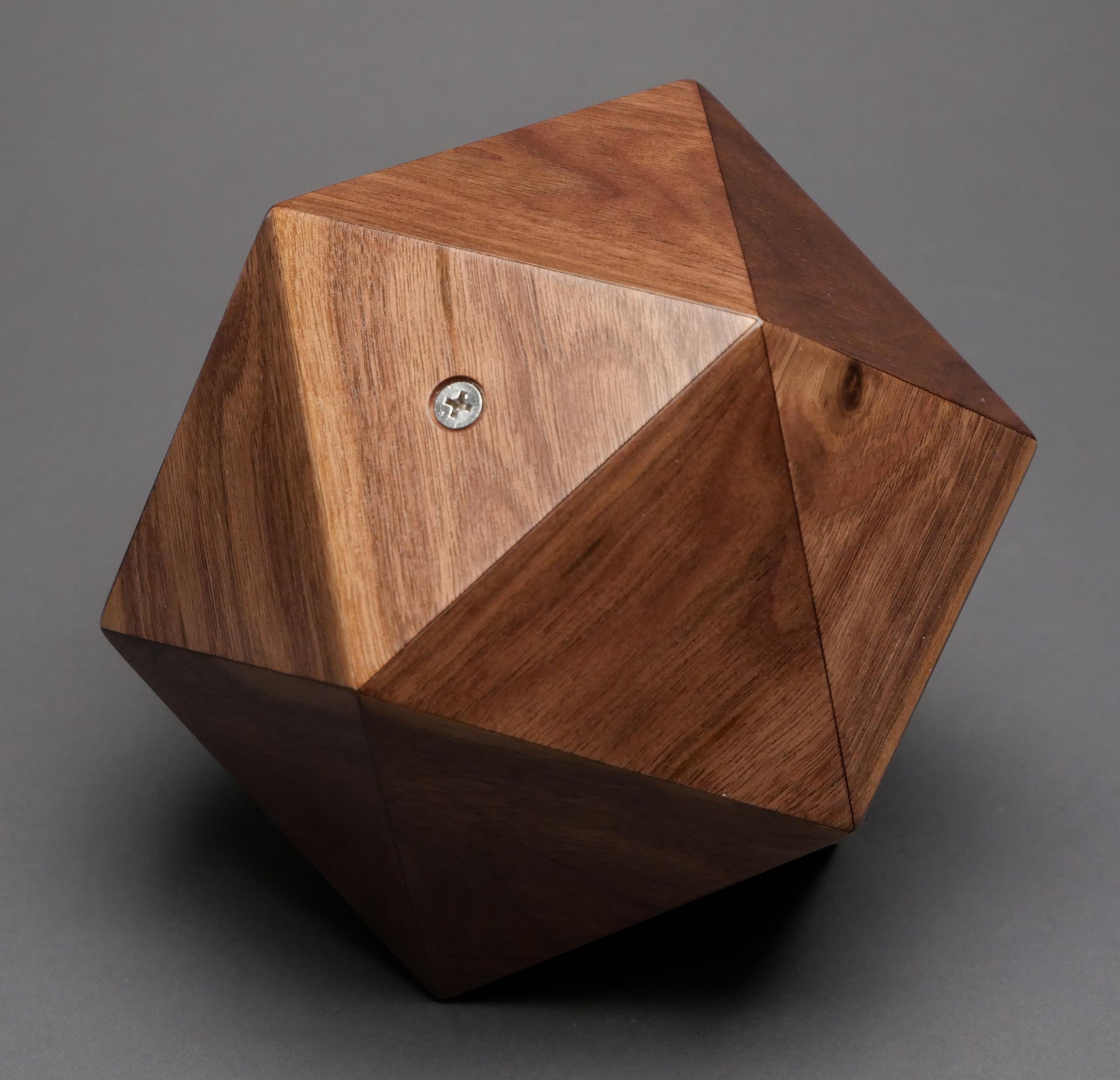 Walnut Wood Icosahedron Urn: Pet & Small Human Ashes