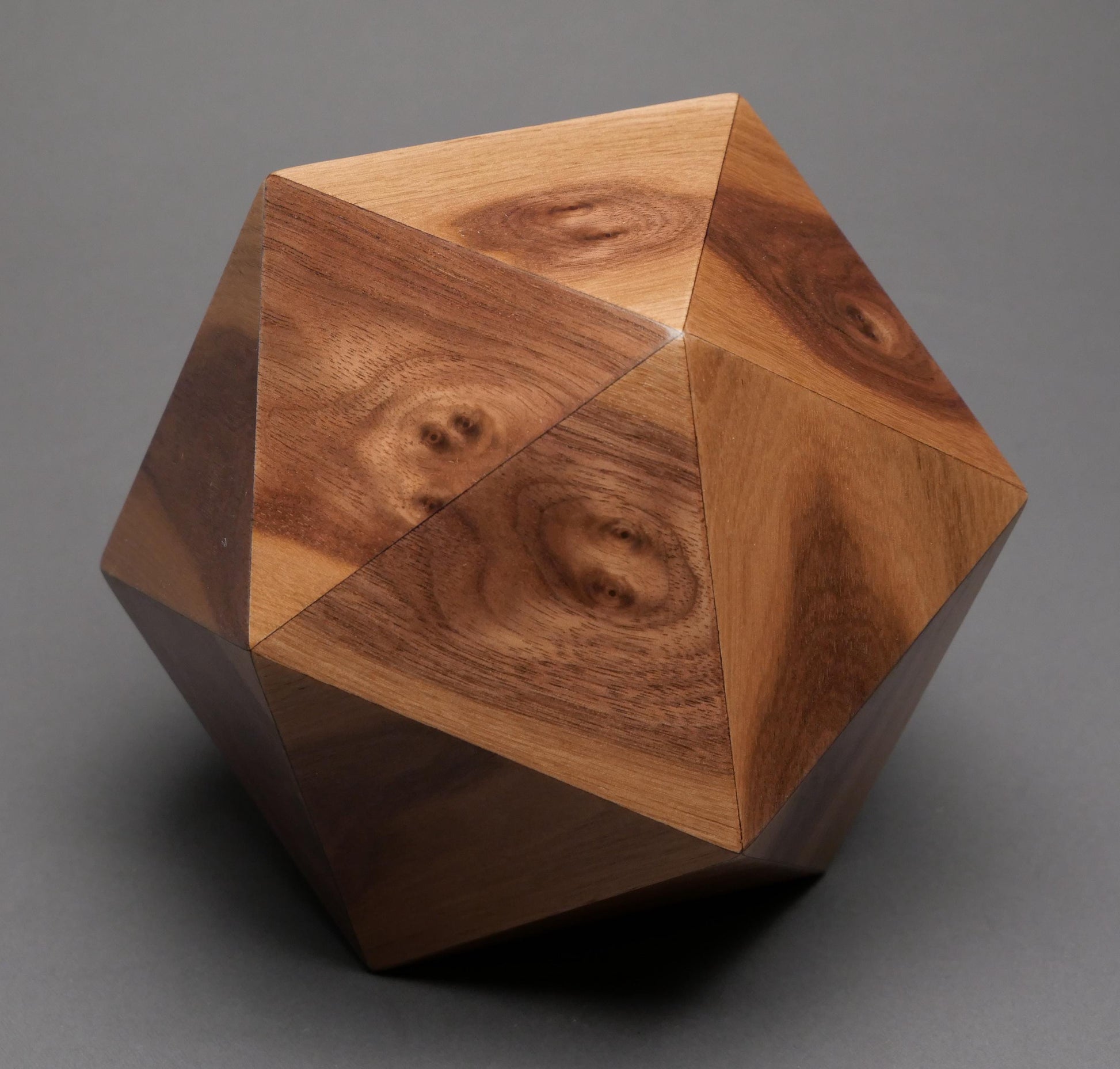 Walnut Wood Icosahedron Urn: Pet & Small Human Ashes
