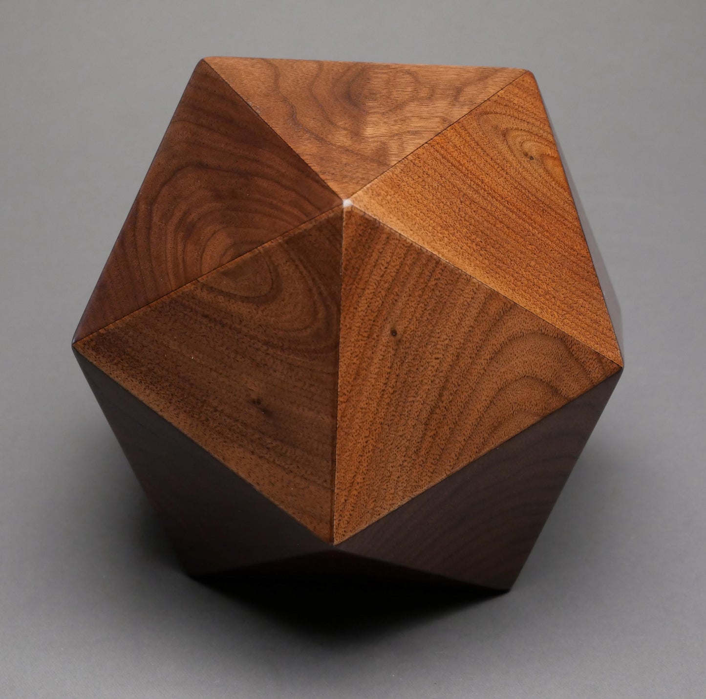 Walnut Wood Icosahedron Urn: Pet & Small Human Ashes