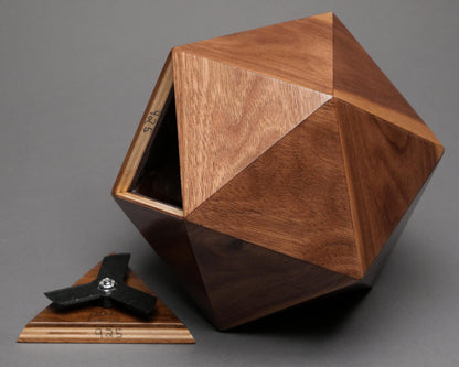 Walnut Wood Icosahedron Urn: Pet & Small Human Ashes