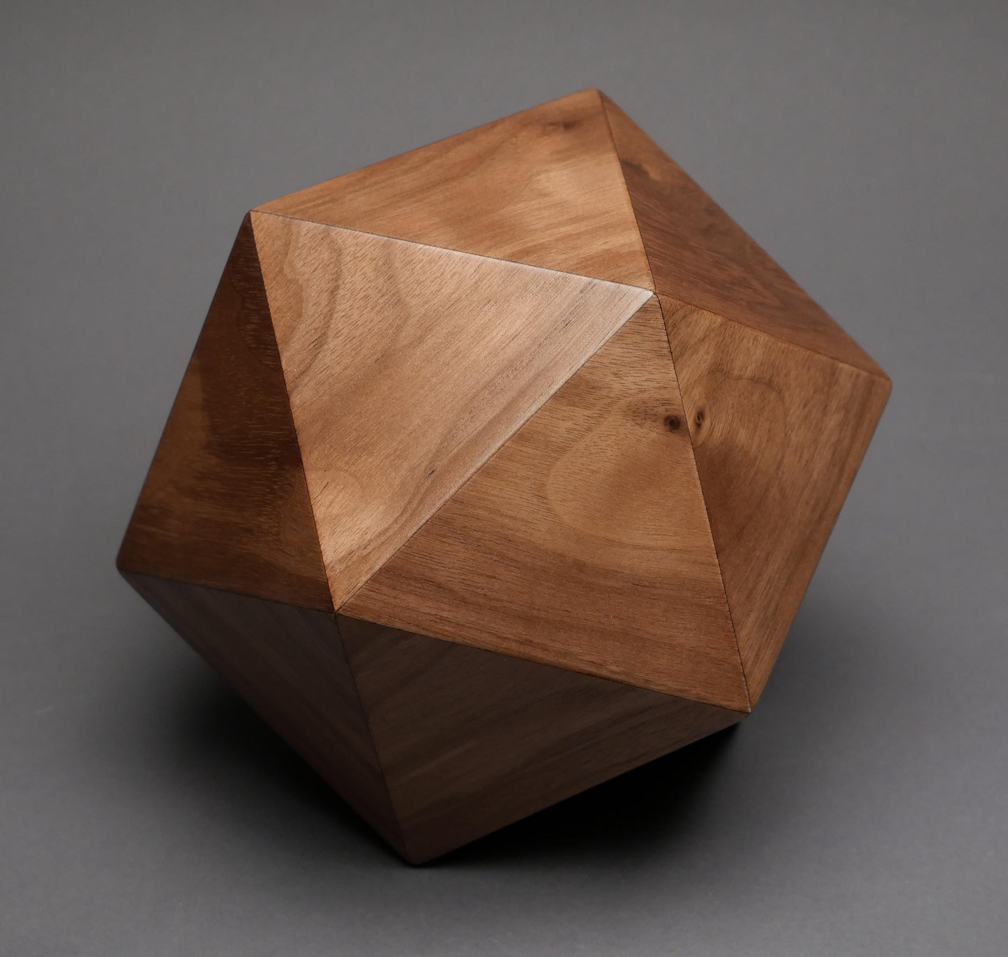 Walnut Wood Icosahedron Urn: Pet & Small Human Ashes