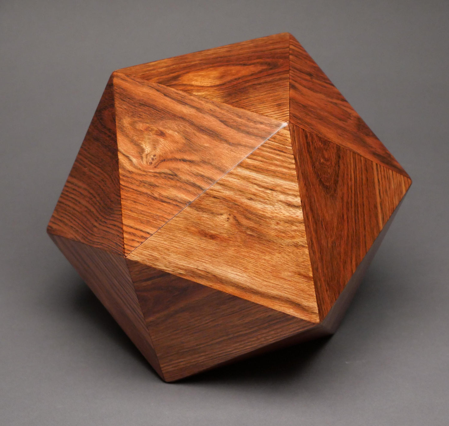 Limited Edition 20-sided Wood Cremation Urn for a Small Human or Pet up to 125 pounds