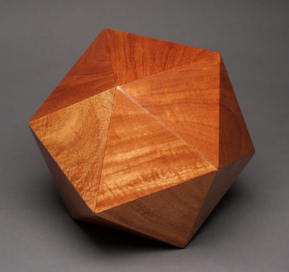 Limited Edition 20-sided Wood Cremation Urn for a Small Human or Pet up to 125 pounds