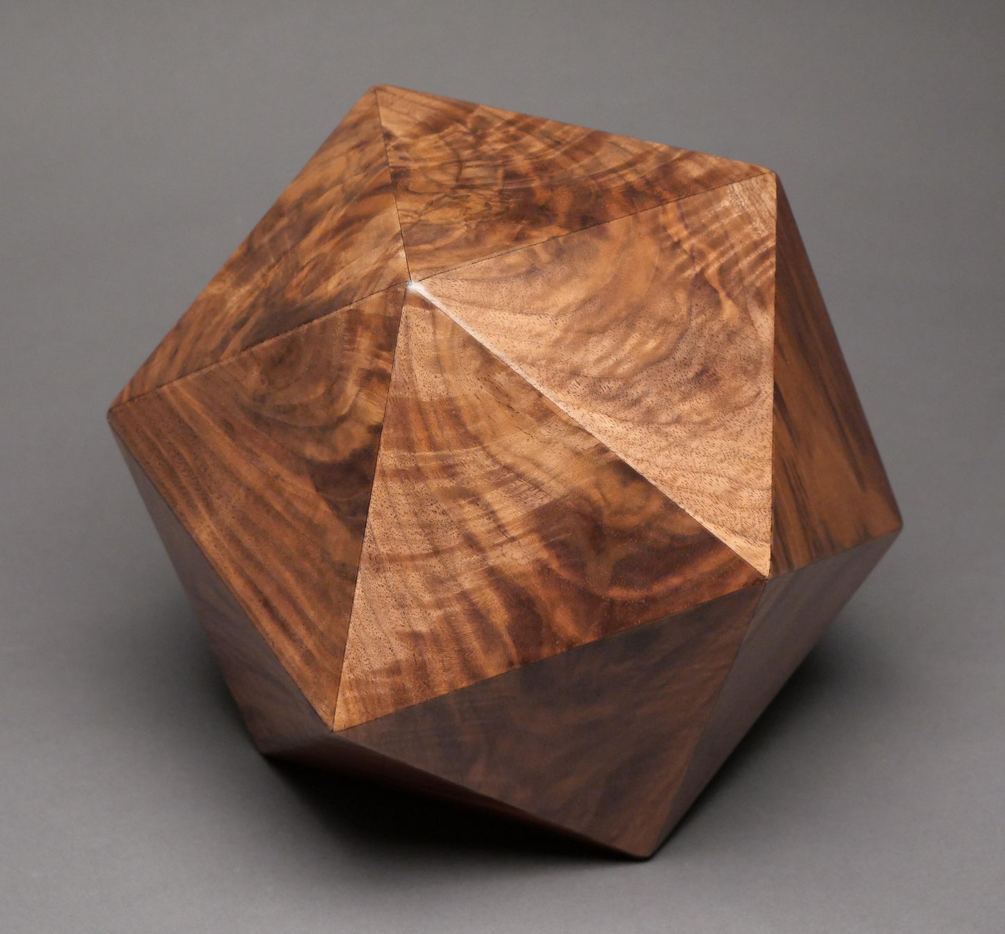 Limited Edition 20-sided Wood Cremation Urn for a Small Human or Pet up to 125 pounds