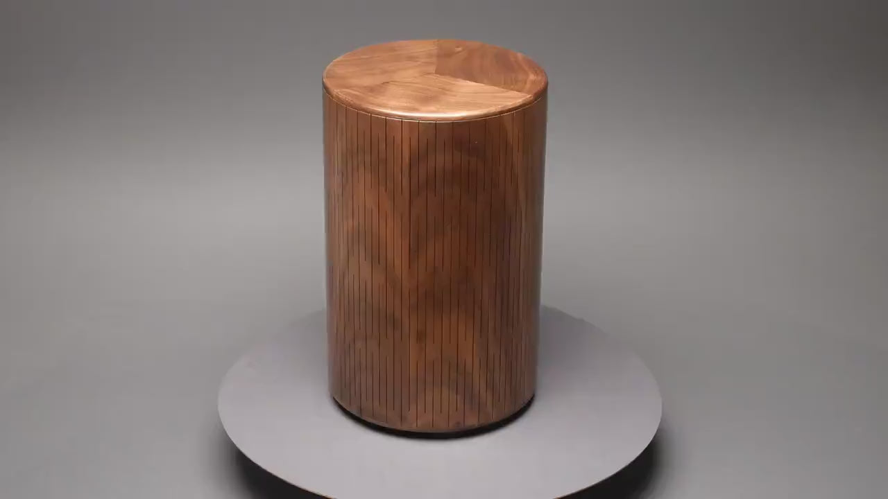 Walnut Artistic Wooden Urn for Adult Human Ashes up to 220 pounds