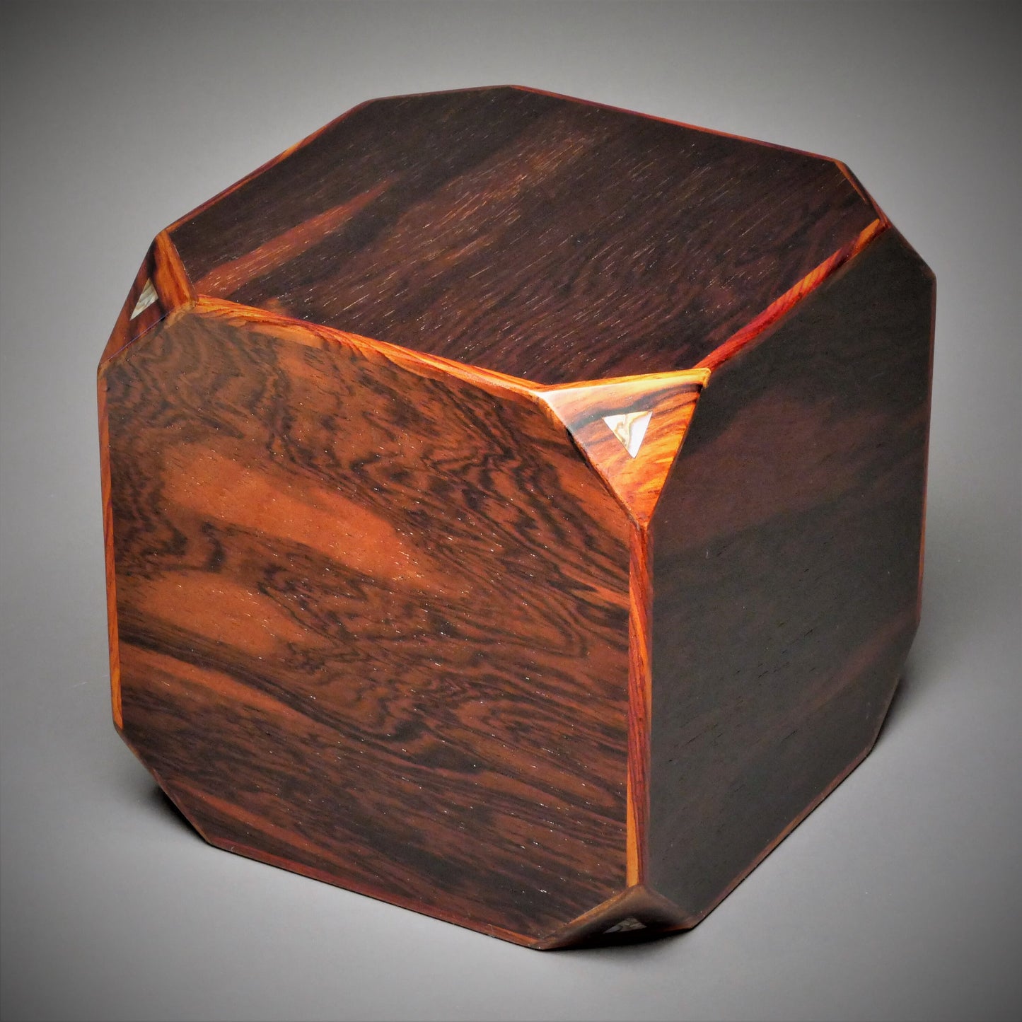 Brazilian Rosewood Urn for Adult Human Ashes, 230 cu-in, Paua Inlay